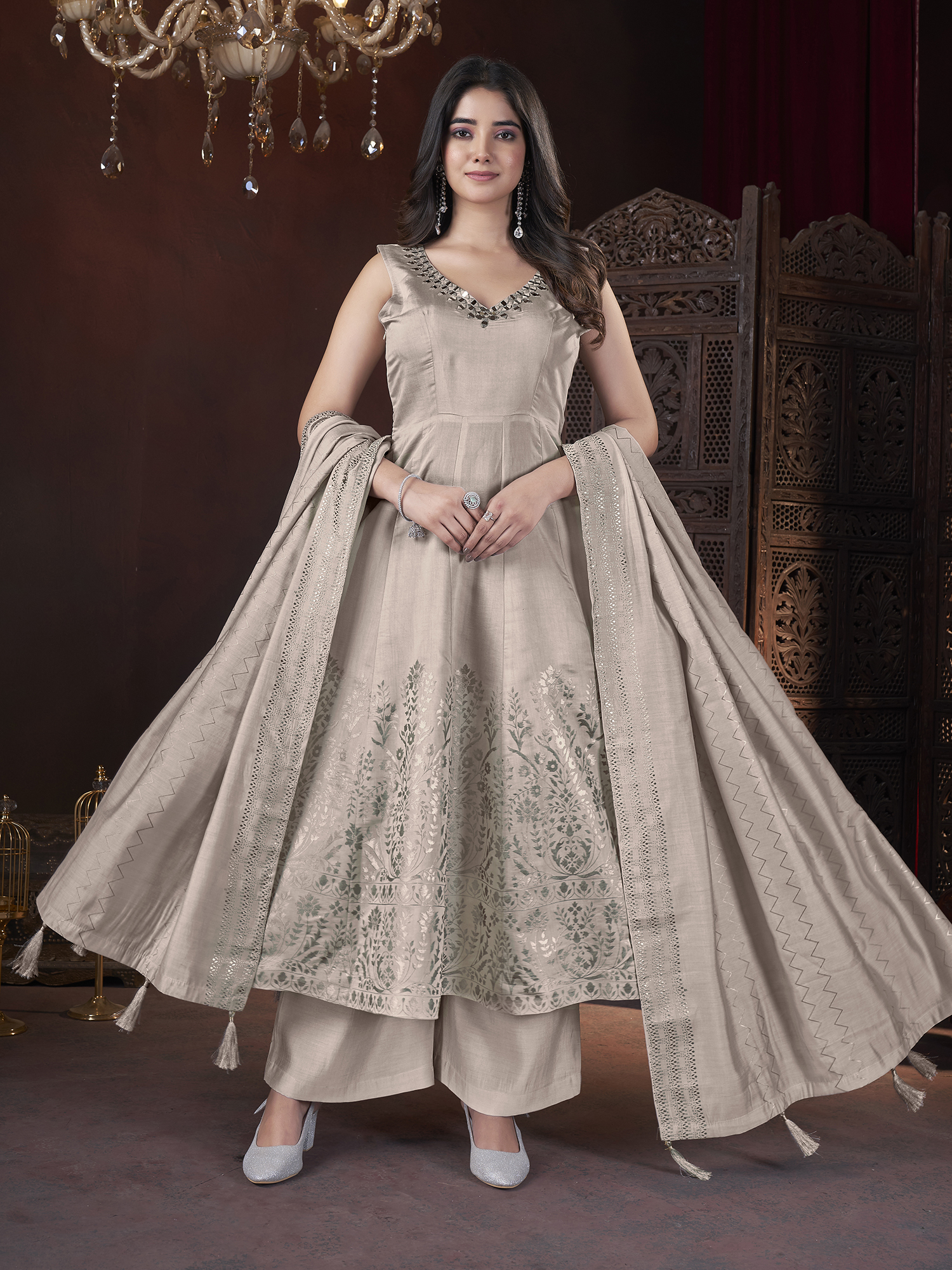 Embroidered Salwar Suit - Emerald Green